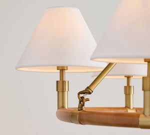 Chambers Leather Round Chandelier (36") - Zonesus