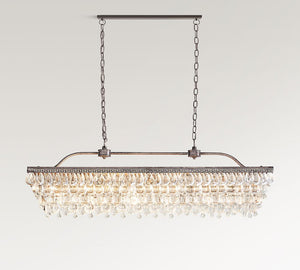 Clarissa Rectangular Crystal Chandelier (30"-40") - Zonesus