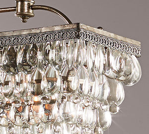 Clarissa Rectangular Crystal Chandelier (30"-40") - Zonesus