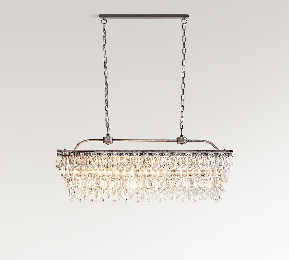 Clarissa Rectangular Crystal Chandelier (30"-40") - Zonesus