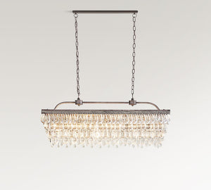 Clarissa Rectangular Crystal Chandelier (30"-40") - Zonesus