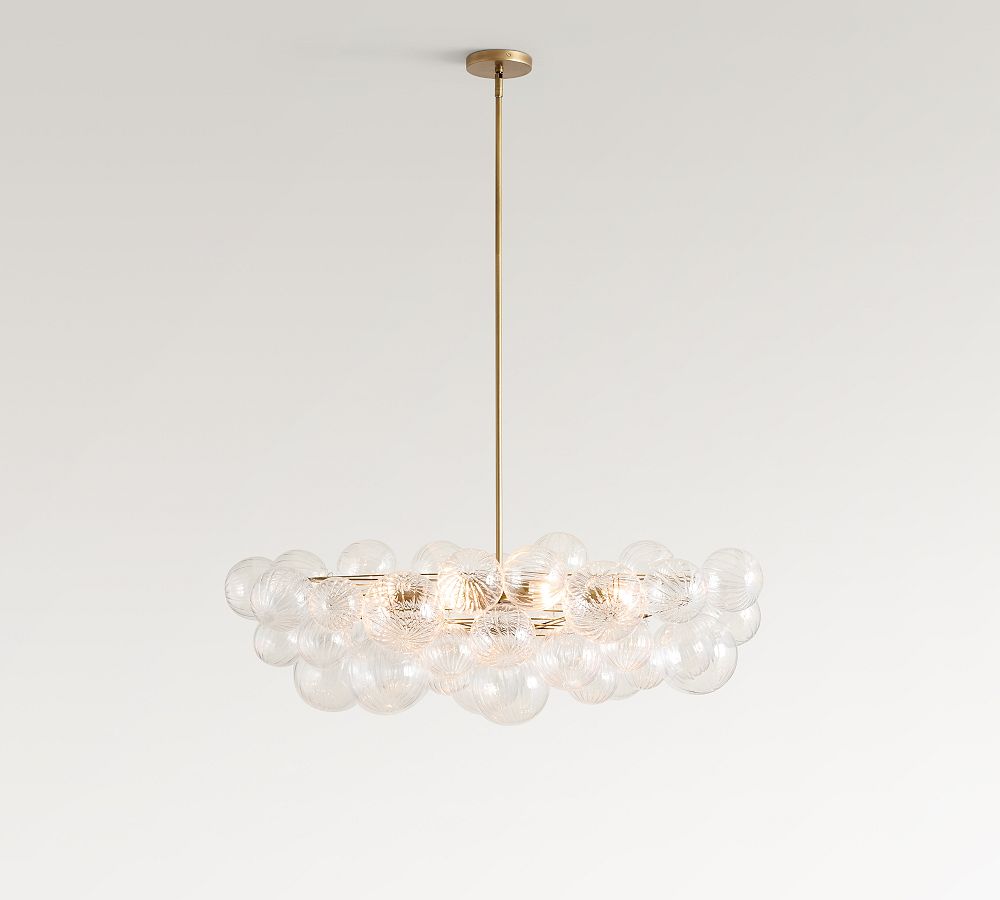 Cooper Glass Bubbled Oval Chandelier (40") - Zonesus