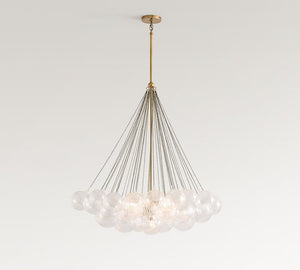 Cooper Glass Bubbled Round Chandelier (28") - Zonesus