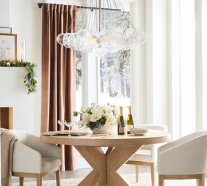 Cooper Glass Bubbled Round Chandelier (28") - Zonesus