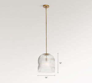 Cooper Ribbed Glass Pendant (10"-14") - Zonesus
