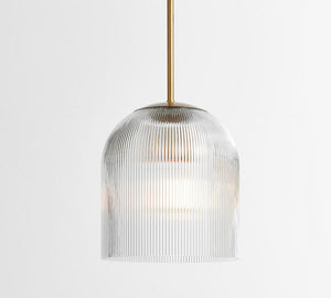 Cooper Ribbed Glass Pendant (10"-14") - Zonesus