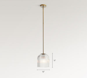 Cooper Ribbed Glass Pendant (10"-14") - Zonesus
