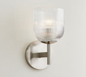 Cooper Ribbed Glass Sconce (9") - Zonesus