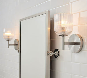 Cooper Ribbed Glass Sconce (9") - Zonesus