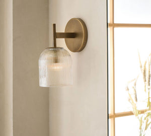 Cooper Ribbed Glass Sconce (9") - Zonesus