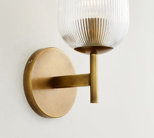Cooper Ribbed Glass Sconce (9") - Zonesus