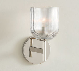 Cooper Ribbed Glass Sconce (9") - Zonesus