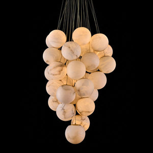 Cluster Alabaster Globe Chandelier - Zonesus
