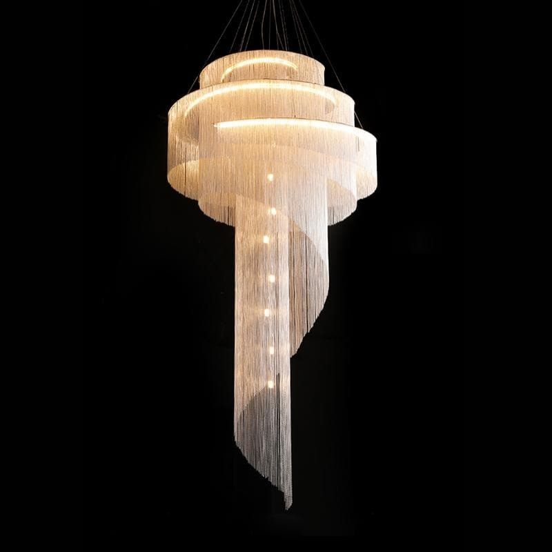 Alisa Luxury Aluminum Chain Tassel Ring Multilayer Chandelier - Zonesus
