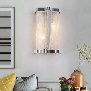 Ashley Aluminum Chain Tassel Wall Sconce - Zonesus
