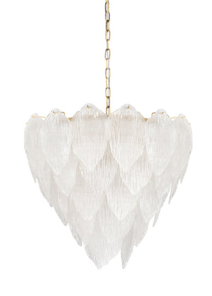 Soho Chandelier Antique Brass with Frosted Glass Accents - Zonesus