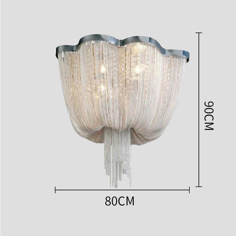 Tassel Ceiling Light Post-Modern Chandelier Aluminum Chain Light - Zonesus
