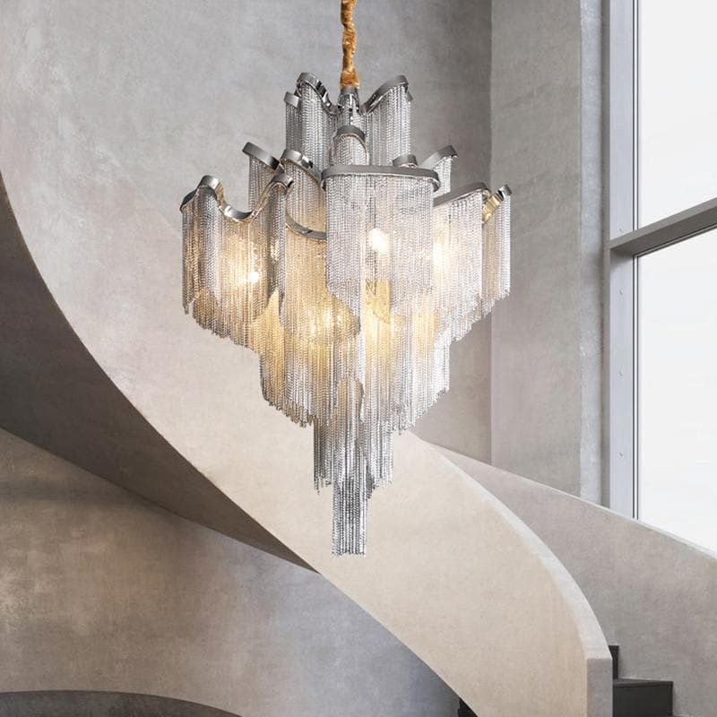 Alisa Luxury Flower Chain Tassel Chandelier - Zonesus