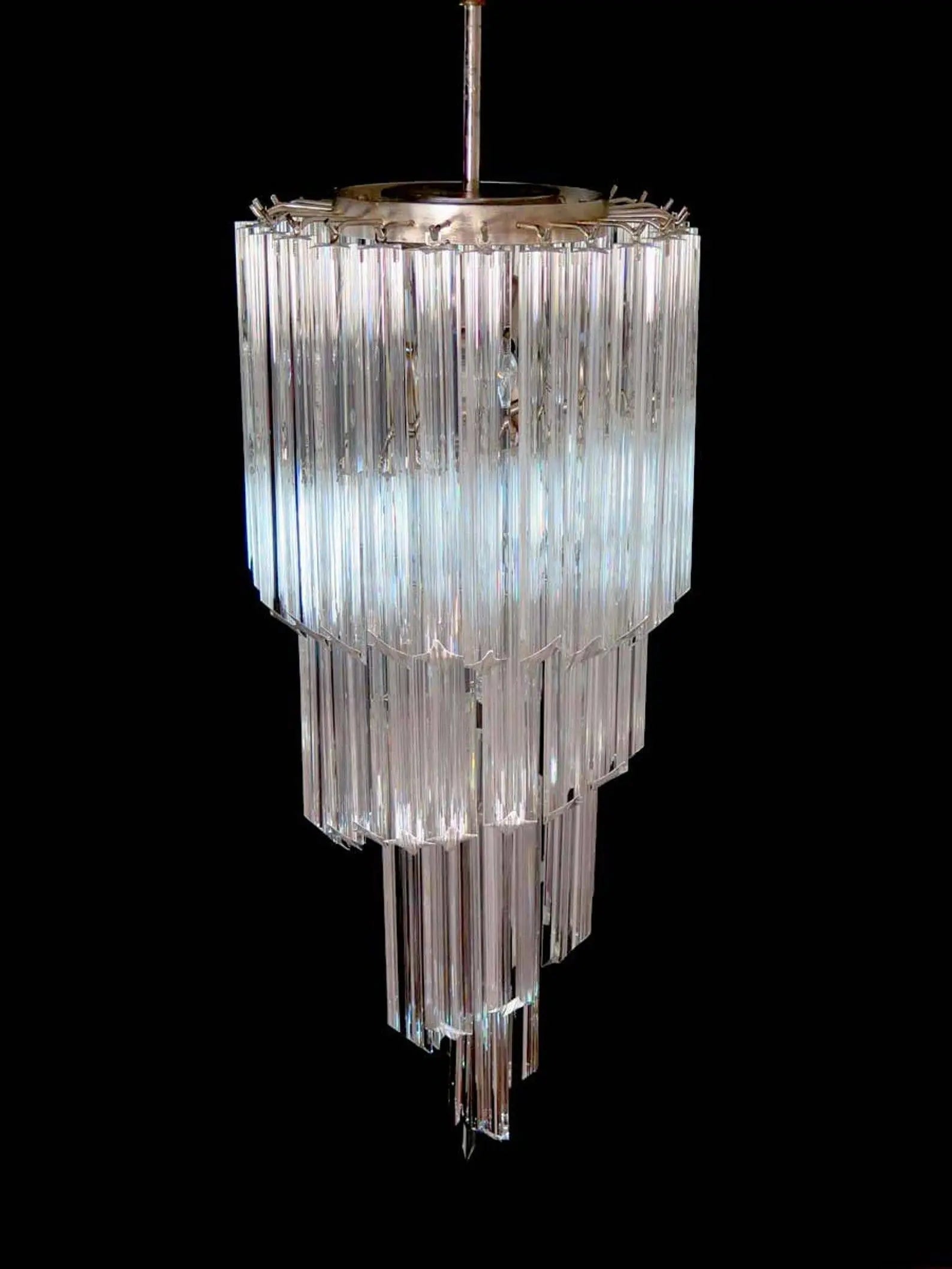 Murano Chandelier – Spiral – 54 prisms – Transparent - Zonesus