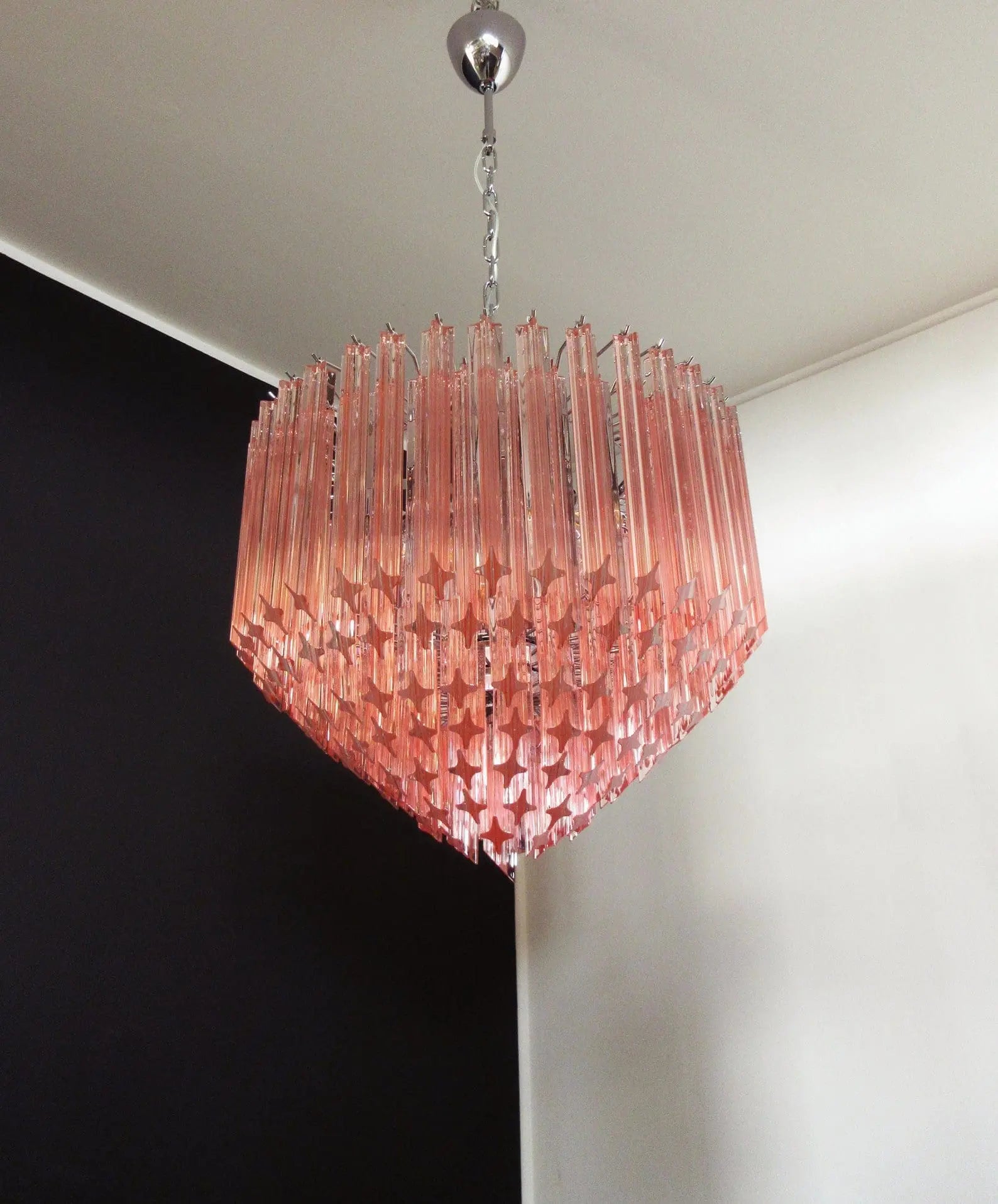 Murano Chandelier – 163 prisms – Pink - Zonesus