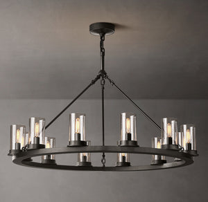 Ondra Round Clear Glass Chandelier 36" - Zonesus