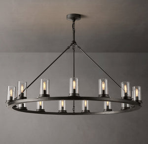 Ondra Round Clear Glass Chandelier 48" - Zonesus