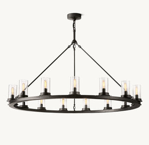 Ondra Round Clear Glass Chandelier 48" - Zonesus