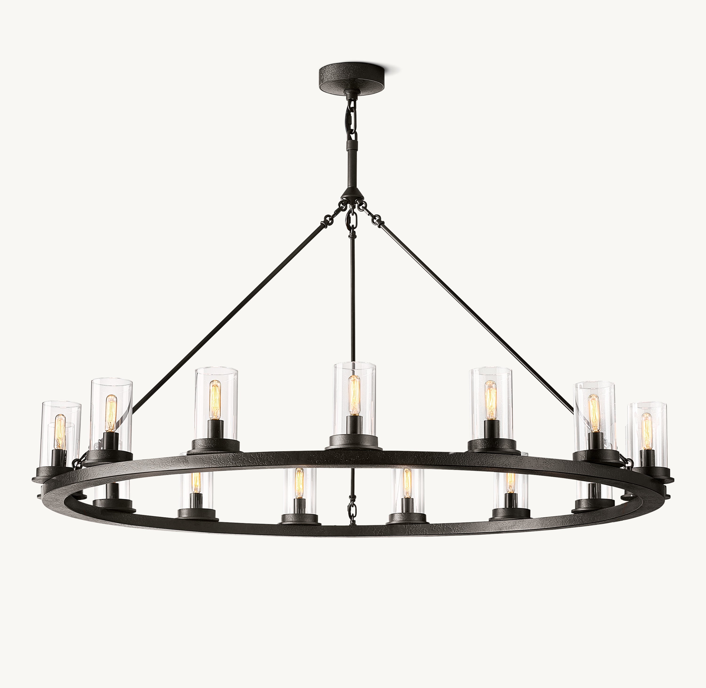 Ondra Round Clear Glass Chandelier 48" - Zonesus