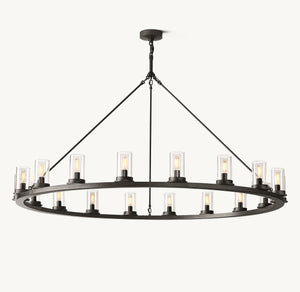 Ondra Round Clear Glass Chandelier 60" - Zonesus