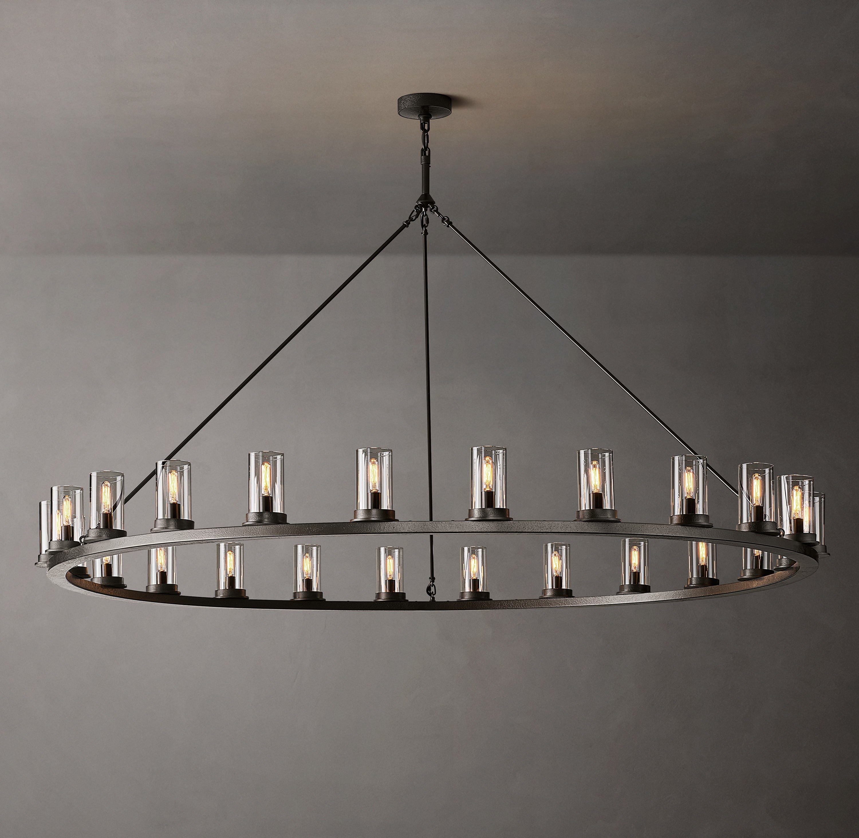 Ondra Round Clear Glass Chandelier 72" - Zonesus