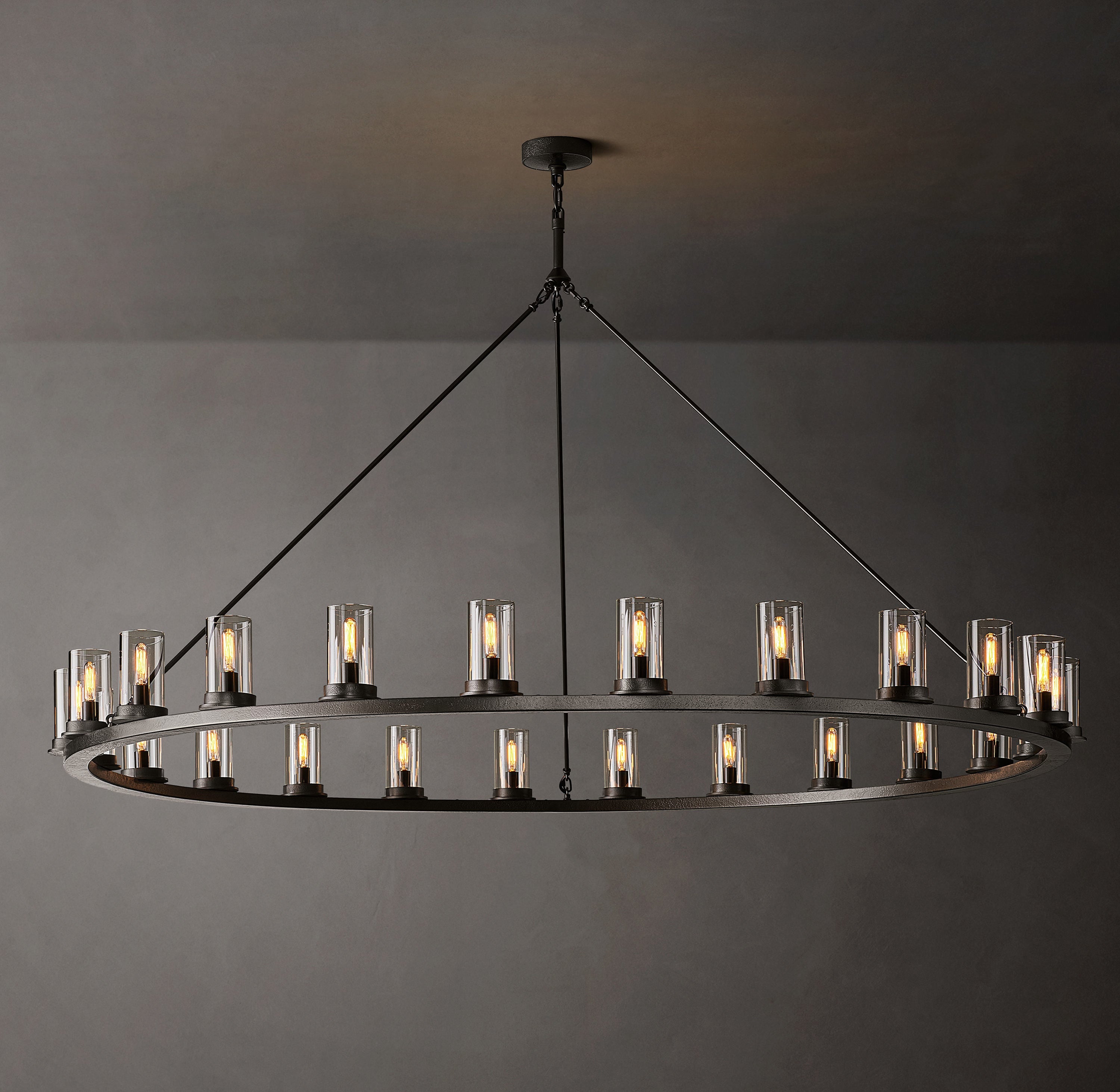 Ondra Round Clear Glass Chandelier 72" - Zonesus