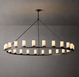 Ondra Round Milk Glass Chandelier 72" - Zonesus
