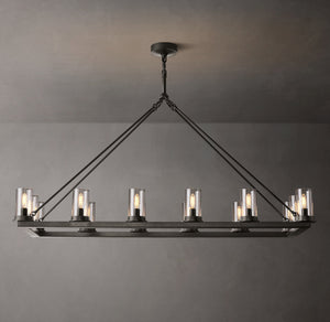 Ondra Linear Clear Glass Chandelier 52" - Zonesus