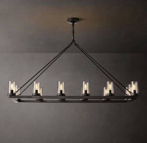 Ondra Linear Clear Glass Chandelier 52" - Zonesus