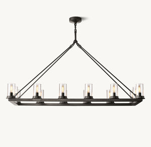 Ondra Linear Clear Glass Chandelier 52" - Zonesus