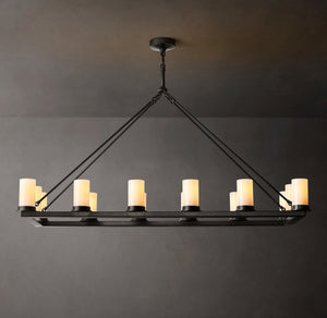 Ondra Linear Milk Glass Chandelier 52" - Zonesus