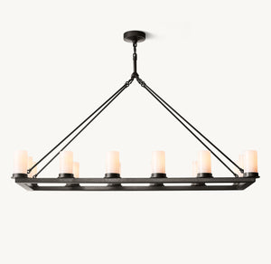 Ondra Linear Milk Glass Chandelier 52" - Zonesus