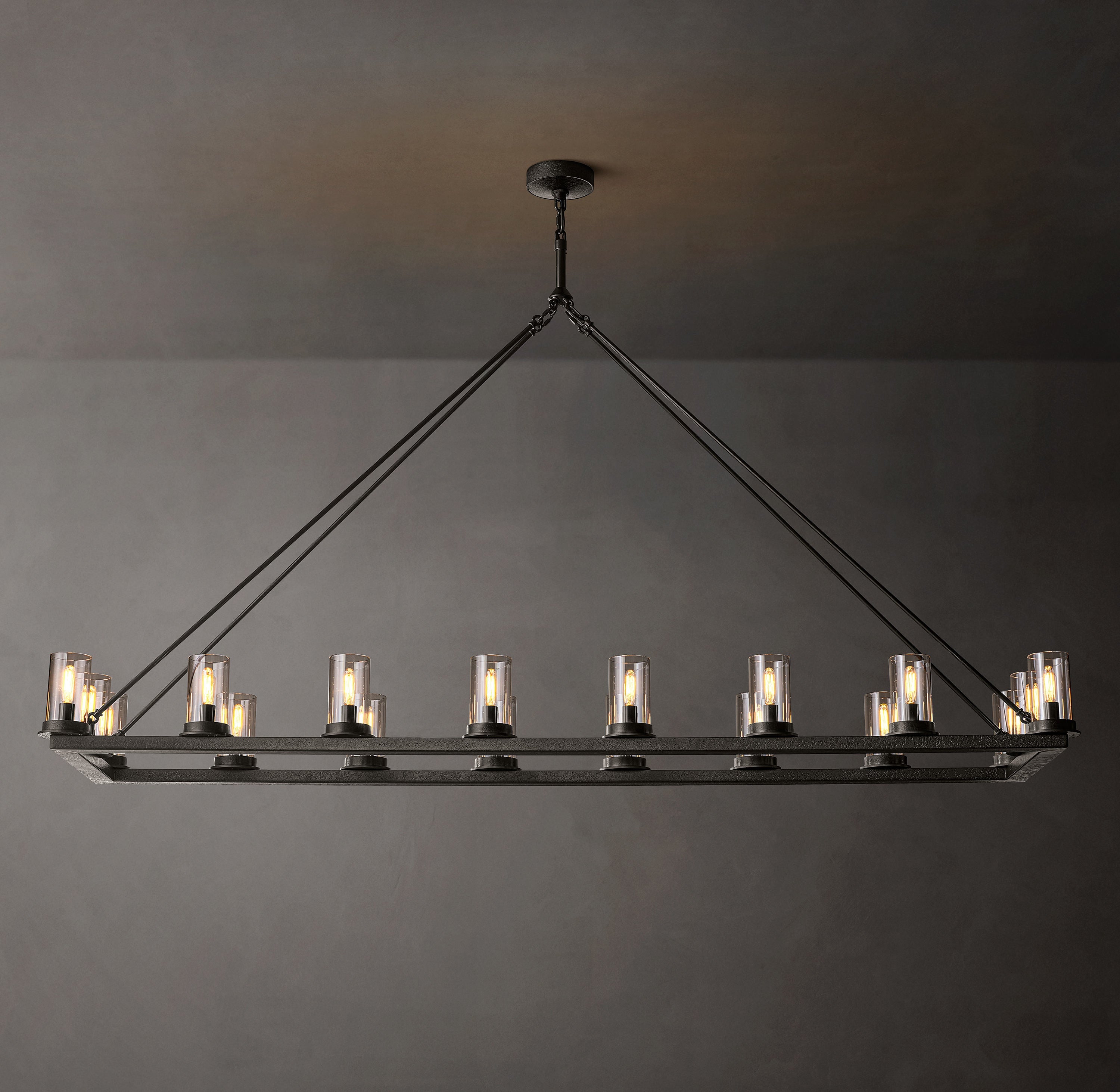 Ondra Linear Clear Glass Chandelier 72" - Zonesus