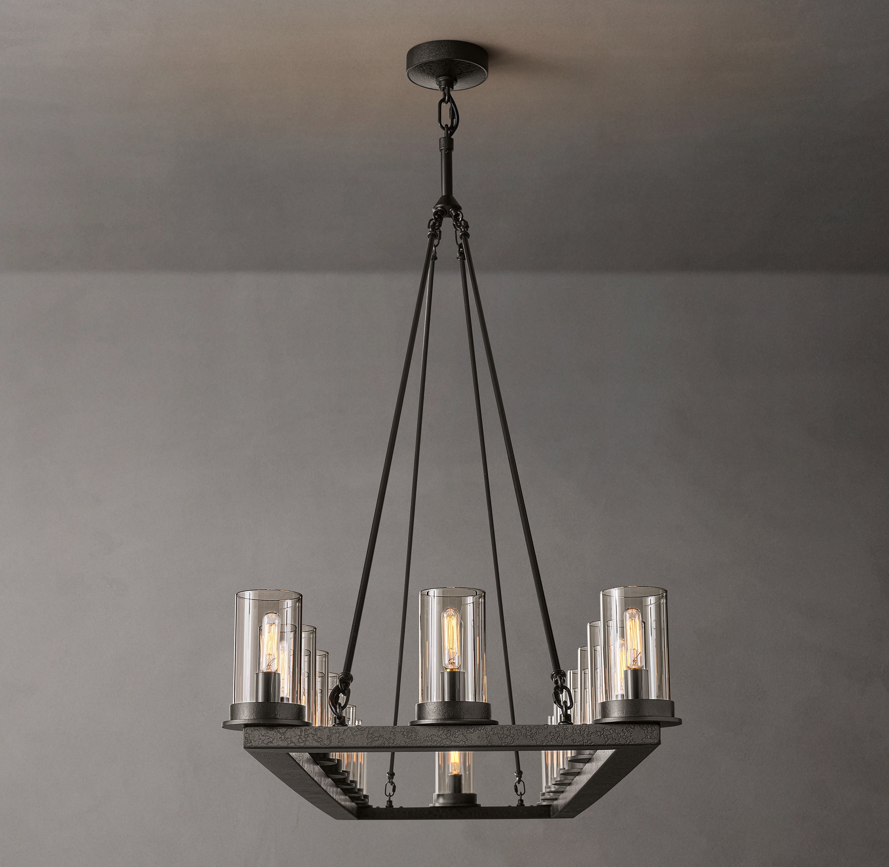 Ondra Linear Clear Glass Chandelier 72" - Zonesus