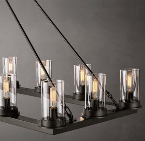 Ondra Linear Clear Glass Chandelier 72" - Zonesus