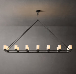 Ondra Linear Milk Glass Chandelier 72" - Zonesus