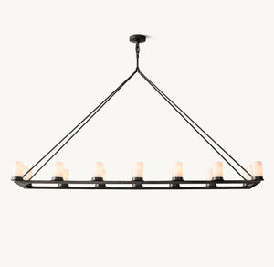 Ondra Linear Milk Glass Chandelier 72" - Zonesus