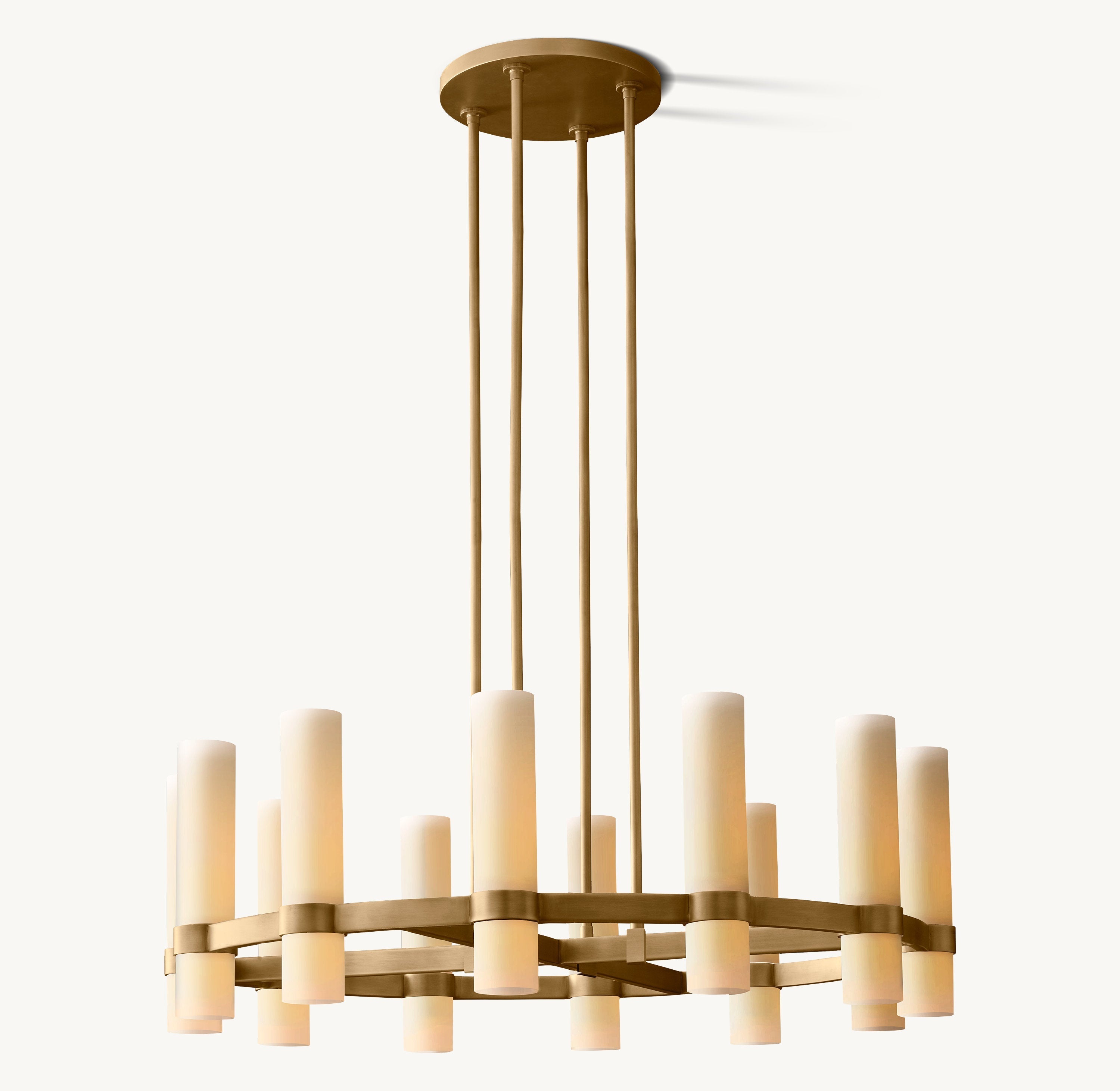 Ravelle Round Milk Glass Chandelier 36" - Zonesus