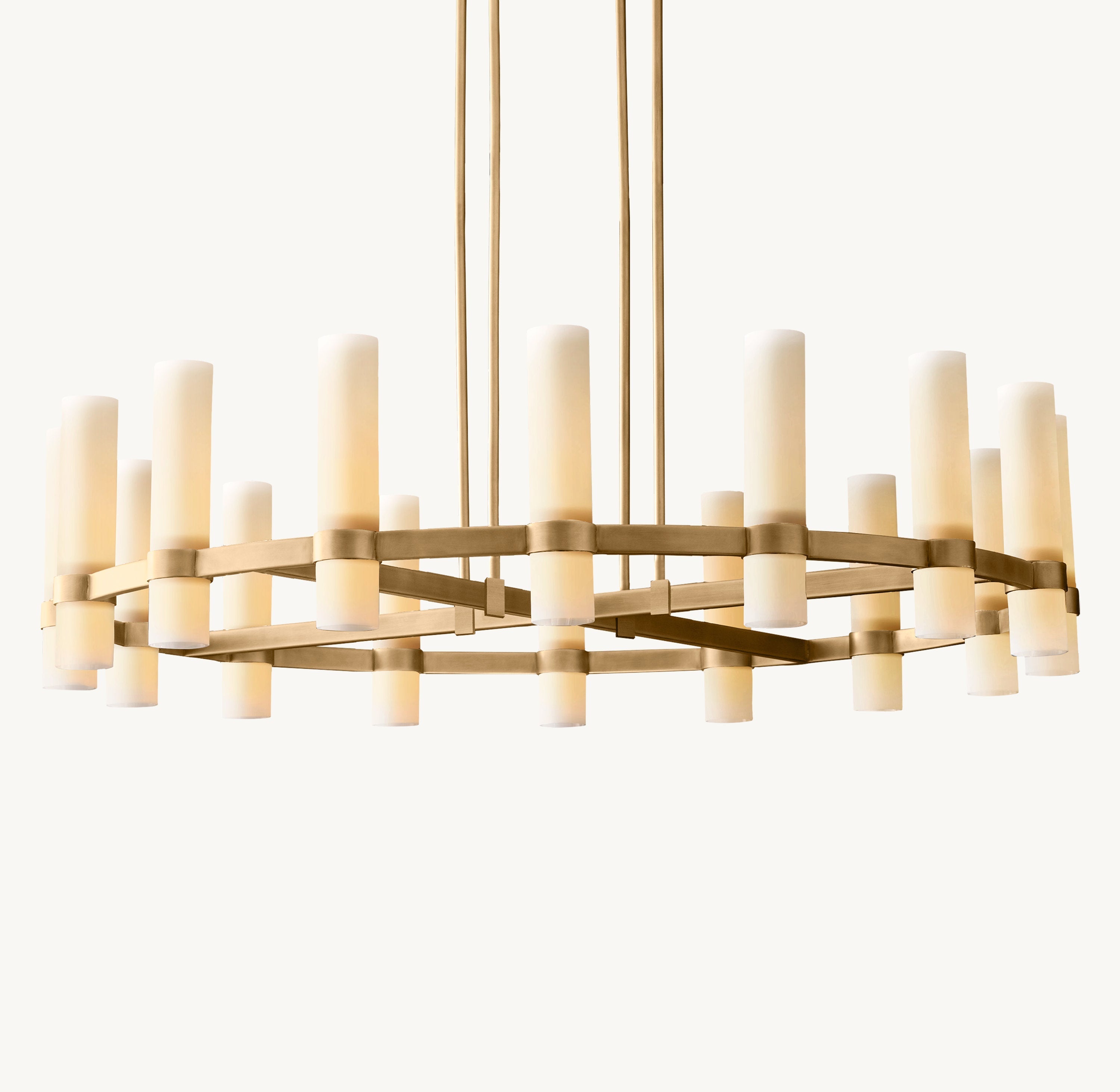 Ravelle Round Milk Glass Chandelier 48" - Zonesus