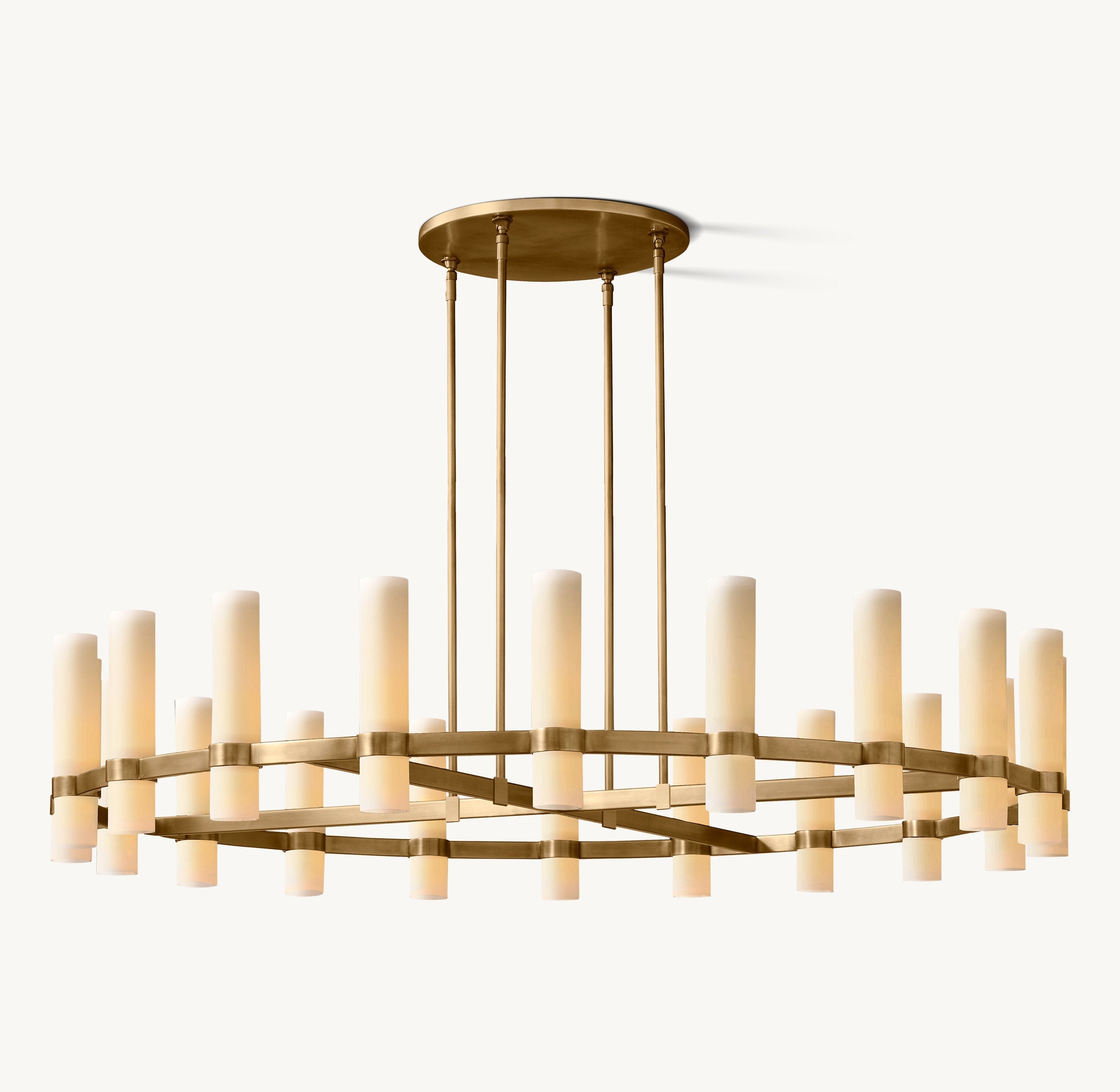 Ravelle Round Milk Glass Chandelier 60" - Zonesus