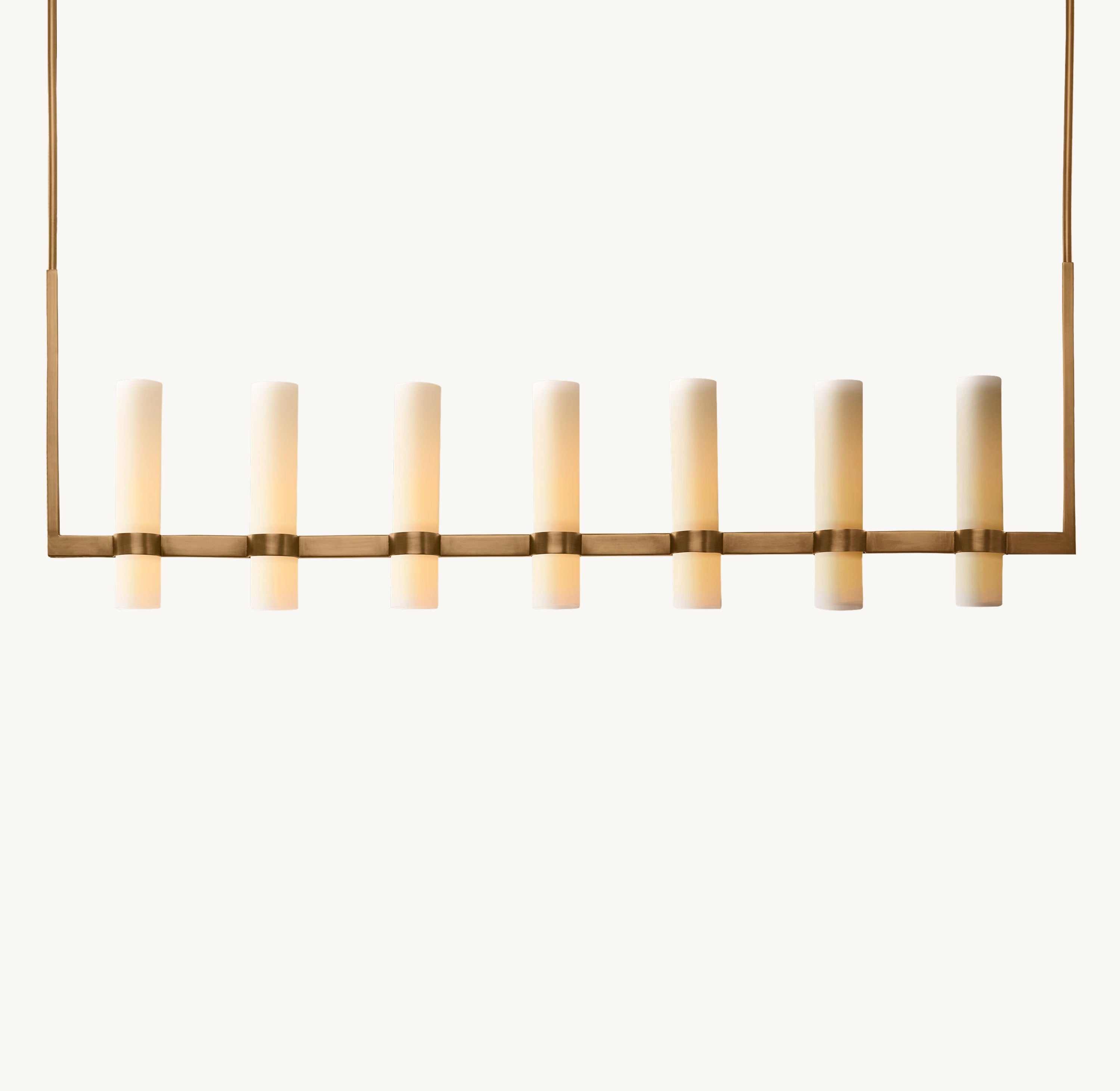 Ravelle Linear Milk Glass Chandelier 59" - Zonesus