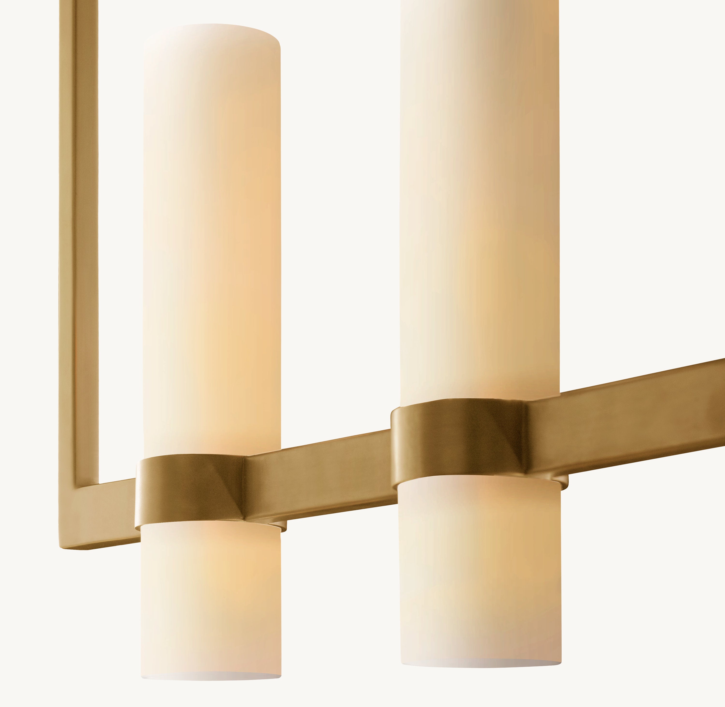 Ravelle Linear Milk Glass Chandelier 59" - Zonesus