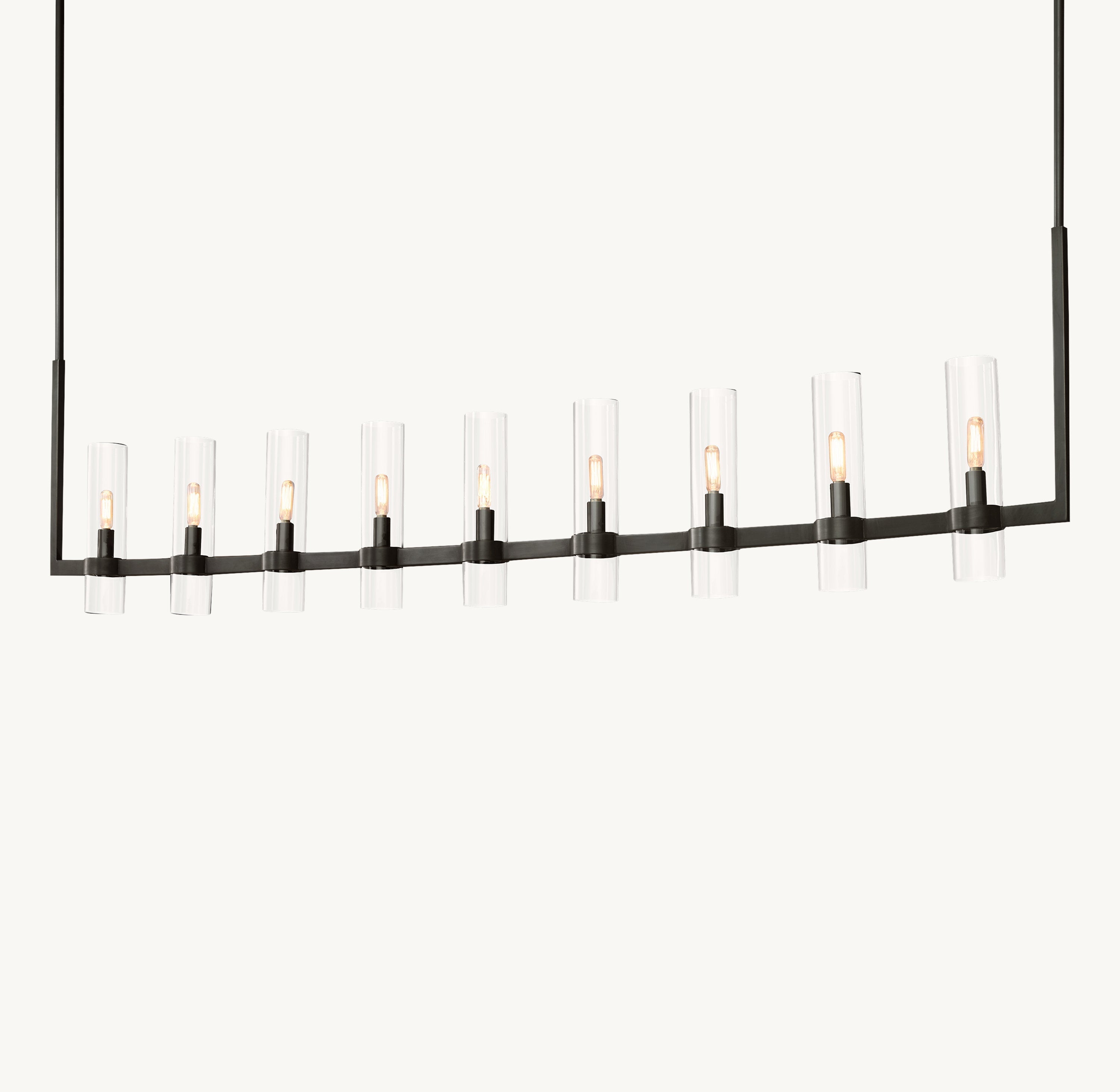 Ravelle Linear Milk Glass Chandelier 71" - Zonesus