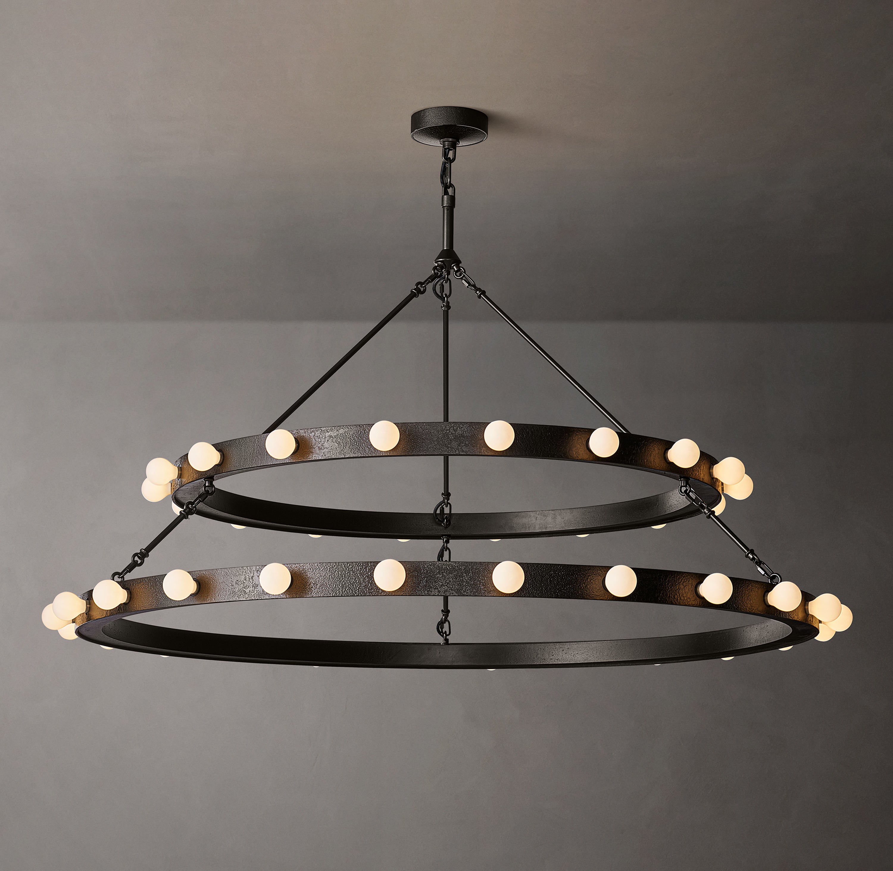Vitoria Round Two Tiered Chandelier 48" - Zonesus