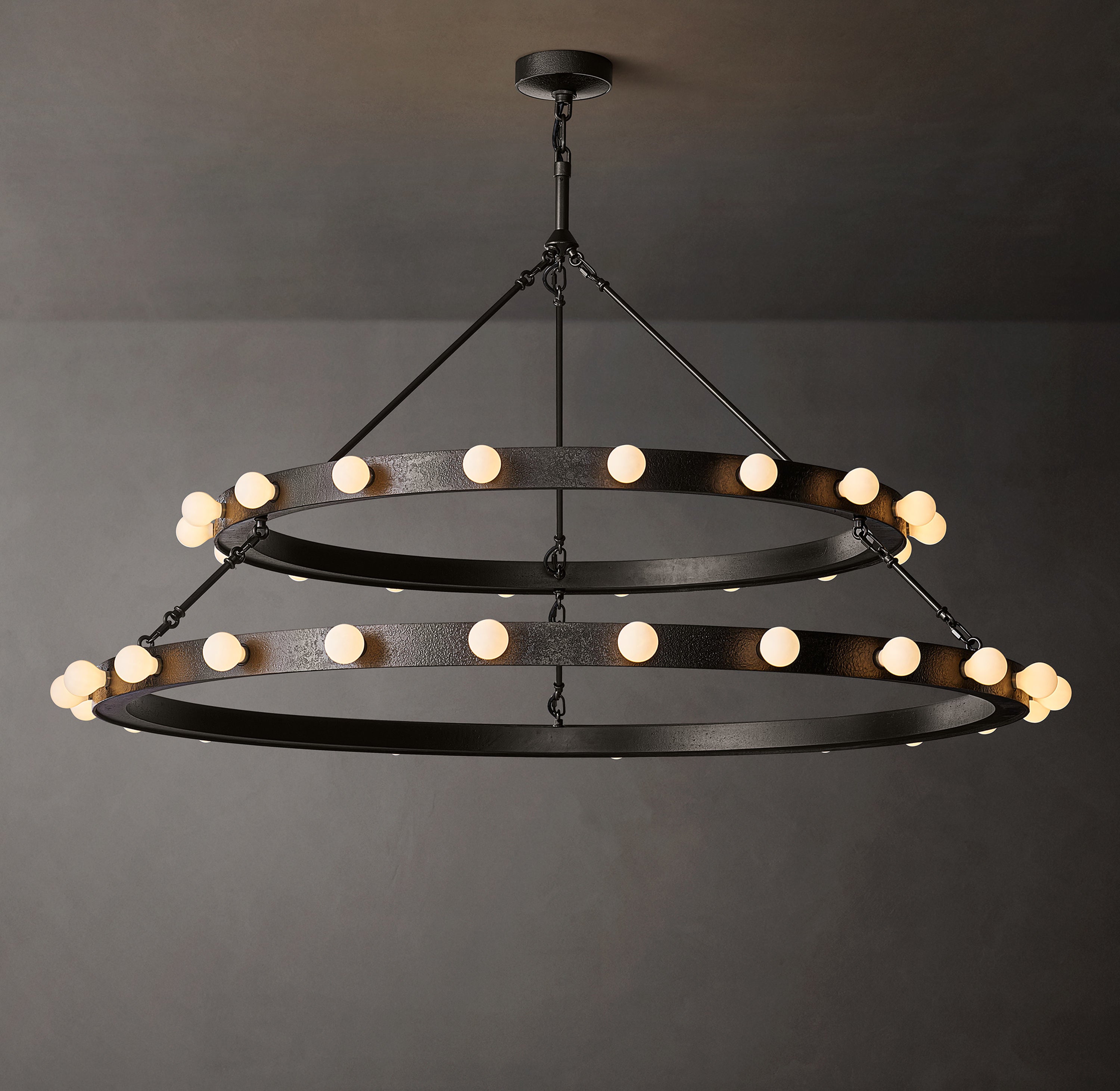 Vitoria Round Two Tiered Chandelier 48" - Zonesus